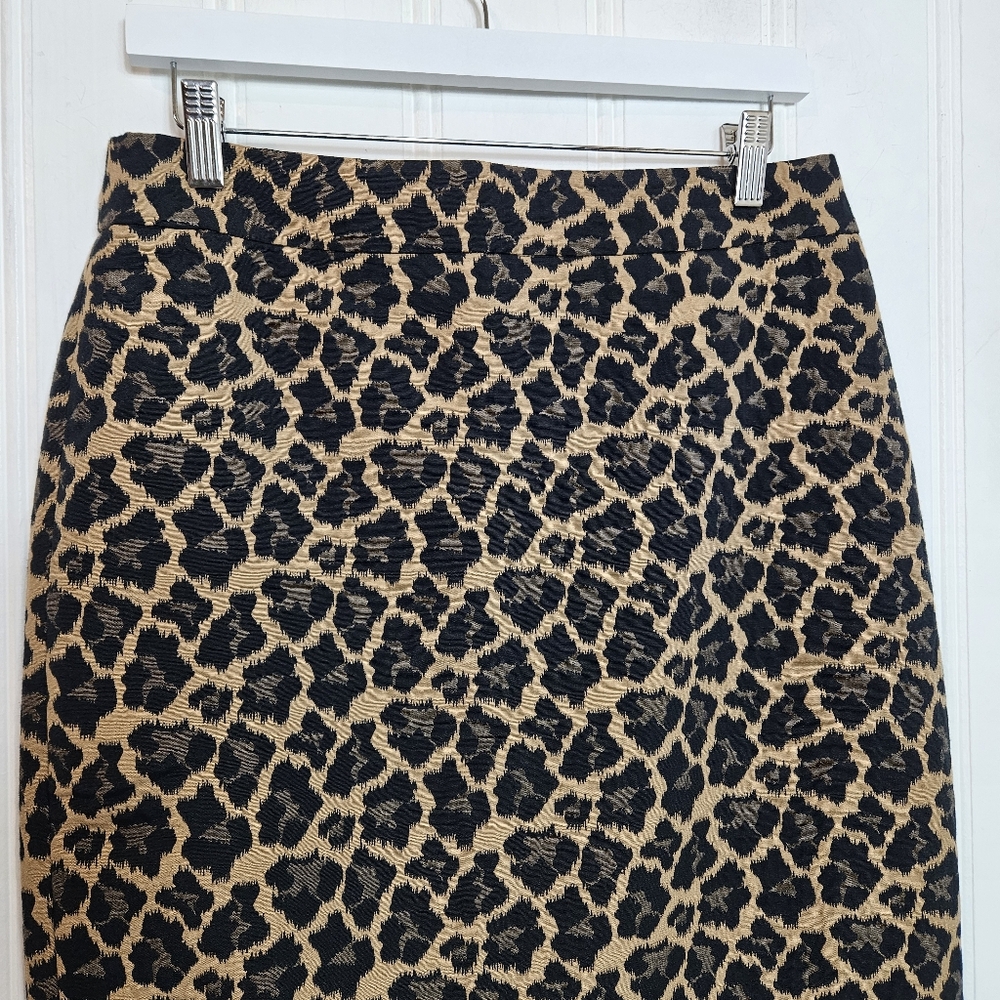 Talbots Cheetah Print A-Line Skirt 10P Canvas Petite Leopard Above Knee - Picture 3 of 14